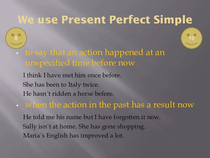 We use Present Perfect Simple to say that an action happened