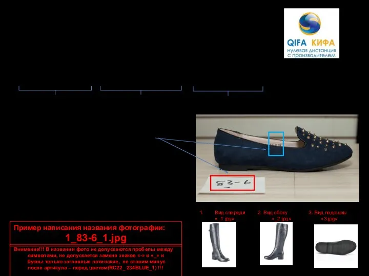 Требования к названиям изображений для сайта KIFA партия поставщика_ артикул поставщика