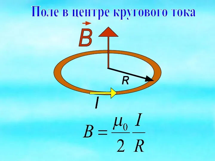 Поле в центре кругового тока