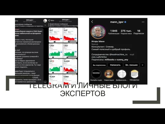 TELEGRAM И ЛИЧНЫЕ БЛОГИ ЭКСПЕРТОВ