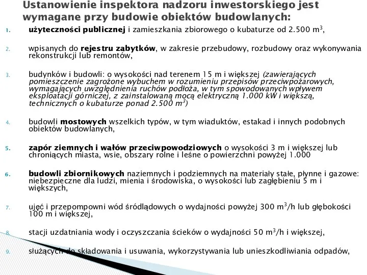 użyteczności publicznej i zamieszkania zbiorowego o kubaturze od 2.500 m3, wpisanych