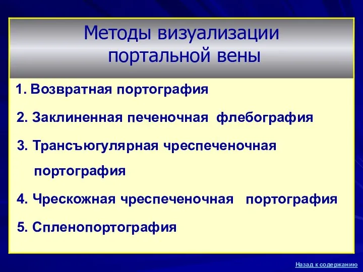 Методы визуализации портальной вены