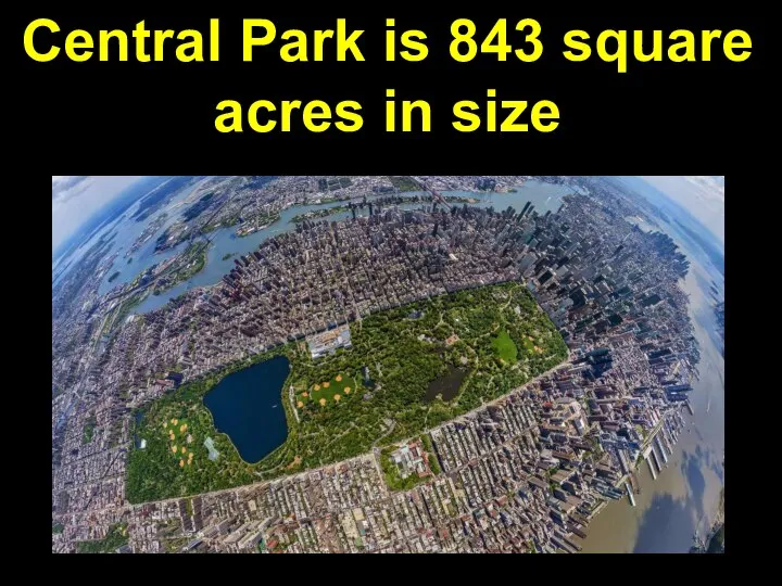 Central Park is 843 square acres in size