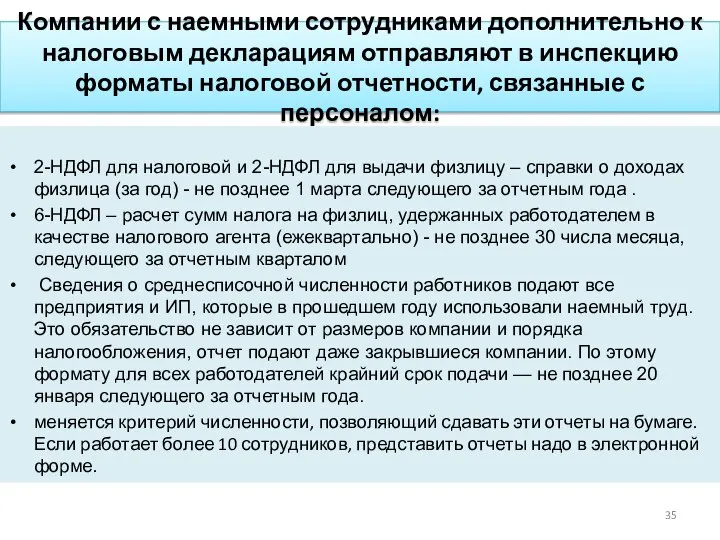 Компании с наемными сотрудниками дополнительно к налоговым декларациям отправляют в инспекцию