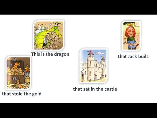 that Jack built. that sat in the castle that stole the gold This is the dragon