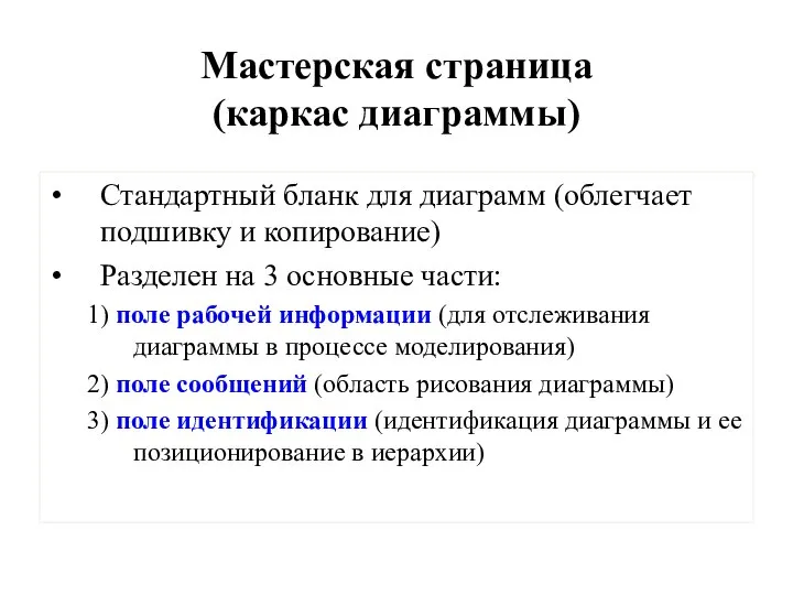 Мастерская страница (каркас диаграммы) Стандартный бланк для диаграмм (облегчает подшивку и