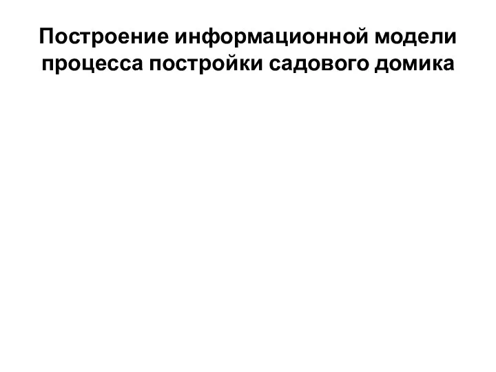 Построение информационной модели процесса постройки садового домика 3. Зададим атрибуты для