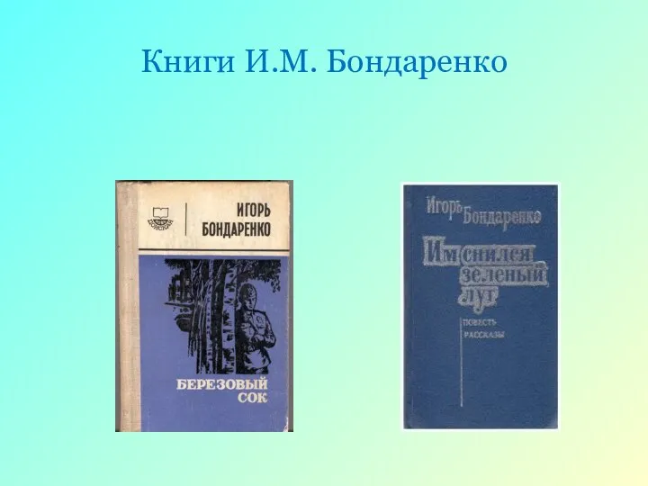 Книги И.М. Бондаренко