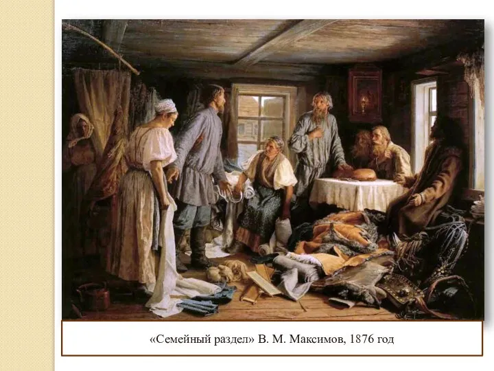 «Семейный раздел» В. М. Максимов, 1876 год