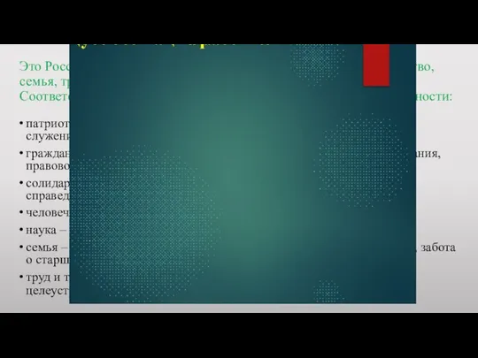Это Россия, наш многонациональный народ и гражданское общество, семья, труд, искусство,