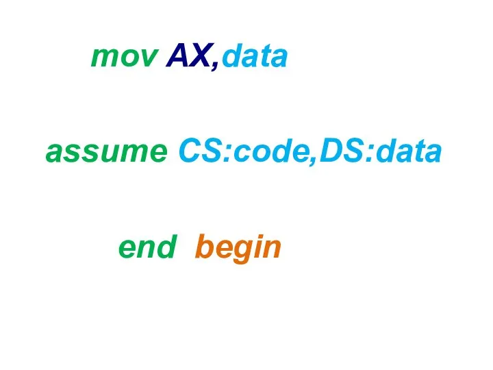 mov AX,data assume CS:code,DS:data end begin