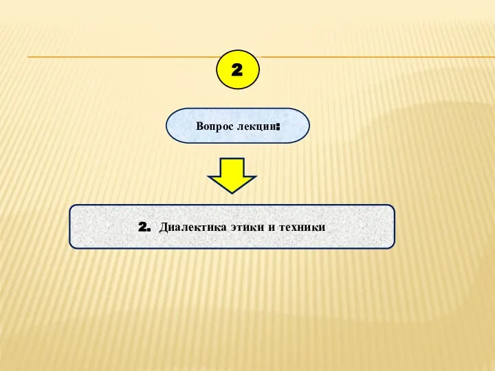 2 2. Диалектика этики и техники Вопрос лекции: