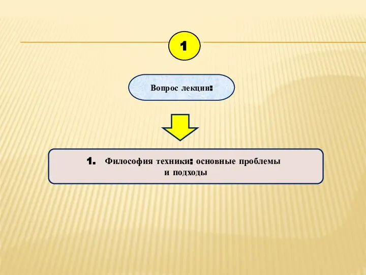 1 Философия техники: основные проблемы и подходы Вопрос лекции: