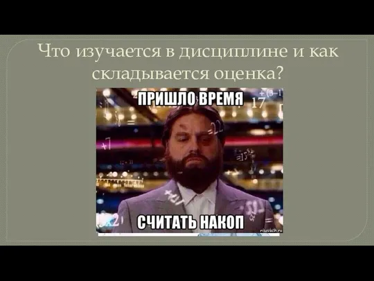 Что изучается в дисциплине и как складывается оценка?