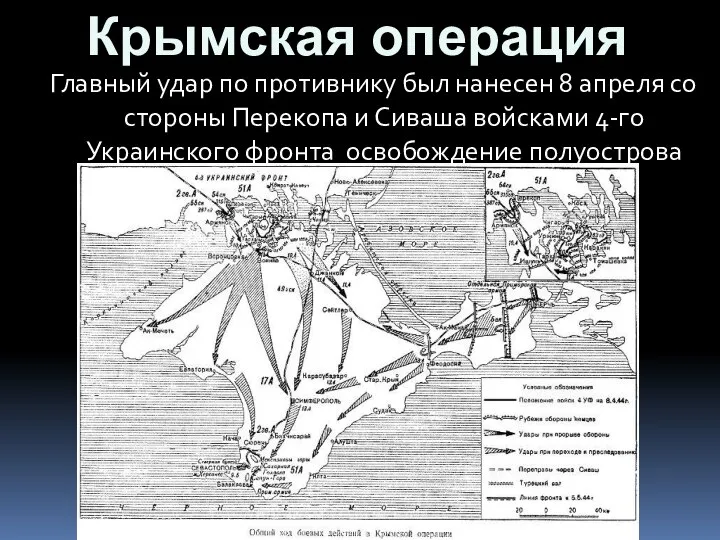 Главный удар по противнику был нанесен 8 апреля со стороны Перекопа