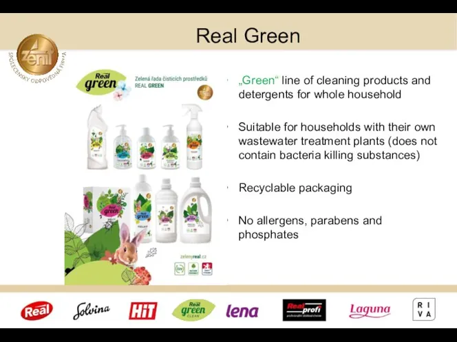 Real Green „Green“ line of cleaning products and detergents for whole