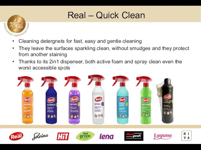 Real – Quick Clean Cleaning detergnets for fast, easy and gentle