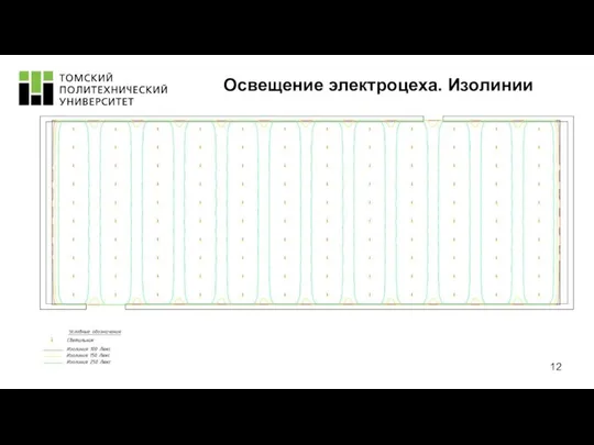 Освещение электроцеха. Изолинии