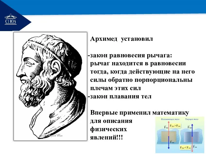 РЕМОНТ 1. Архимед установил закон равновесия рычага: рычаг находится в равновесии
