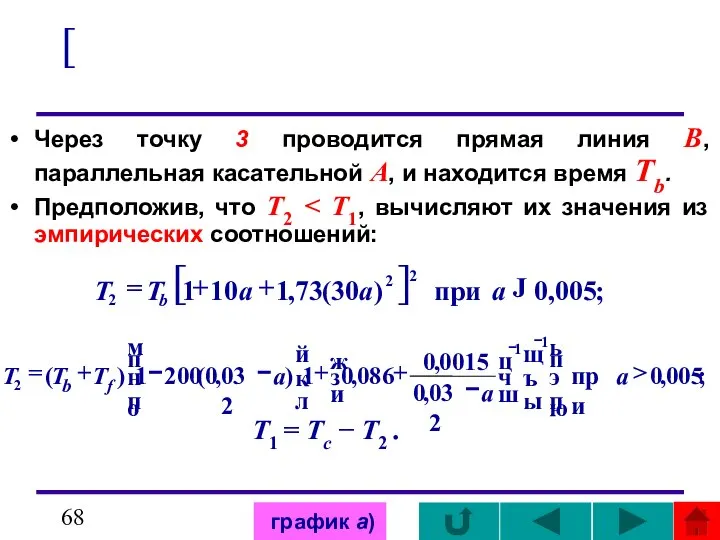 [ Через точку 3 проводится прямая линия В, параллельная касательной А,