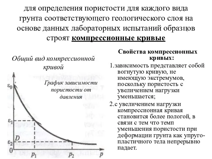 для определения пористости для каждого вида грунта соответствующего геологического слоя на