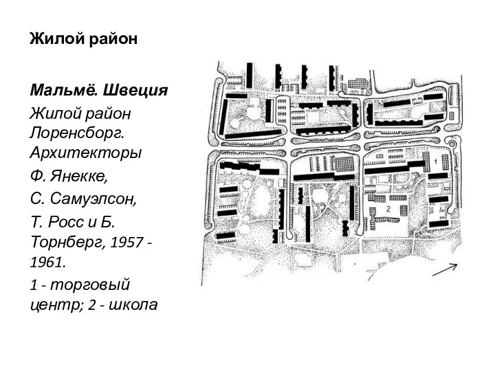 Жилой район Мальмё. Швеция Жилой район Лоренсборг. Архитекторы Ф. Янекке, С.