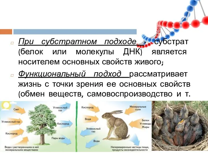 При субстратном подходе - субстрат (белок или молекулы ДНК) является носителем