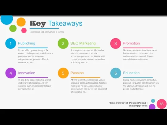 Key Takeaways The Power of PowerPoint | thepopp.com Numeric list including