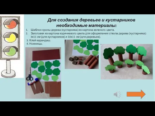 Для создания деревьев и кустарников необходимые материалы: Шаблон кроны дерева (кустарника)