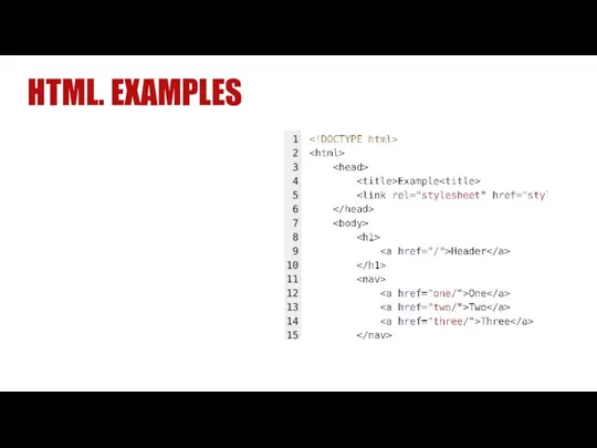 HTML. EXAMPLES