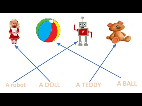 A DOLL A BALL A robot A TEDDY