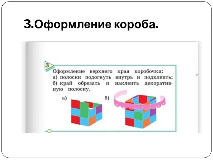 3.Оформление короба.