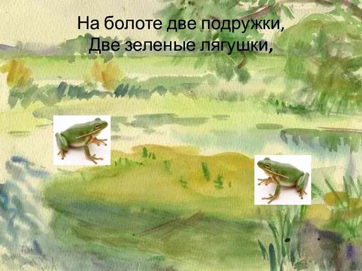 На болоте две подружки, Две зеленые лягушки,