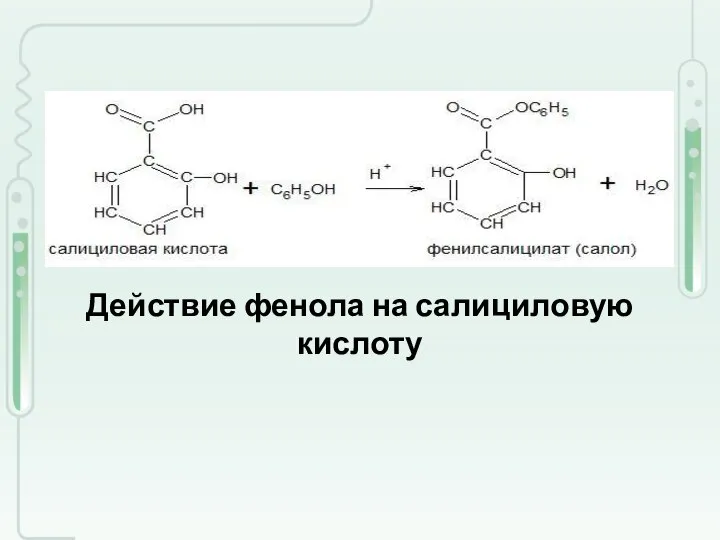 Действие фенола на салициловую кислоту