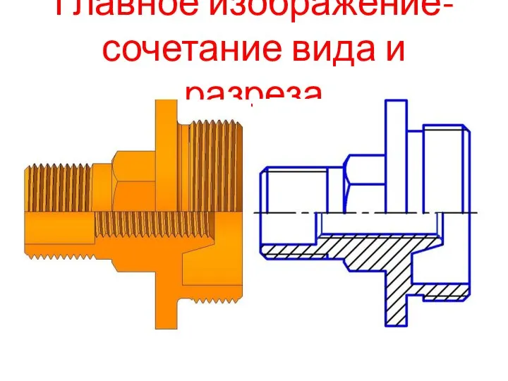 Главное изображение- сочетание вида и разреза