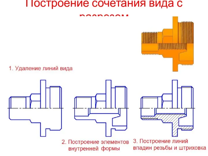 Построение сочетания вида с разрезом