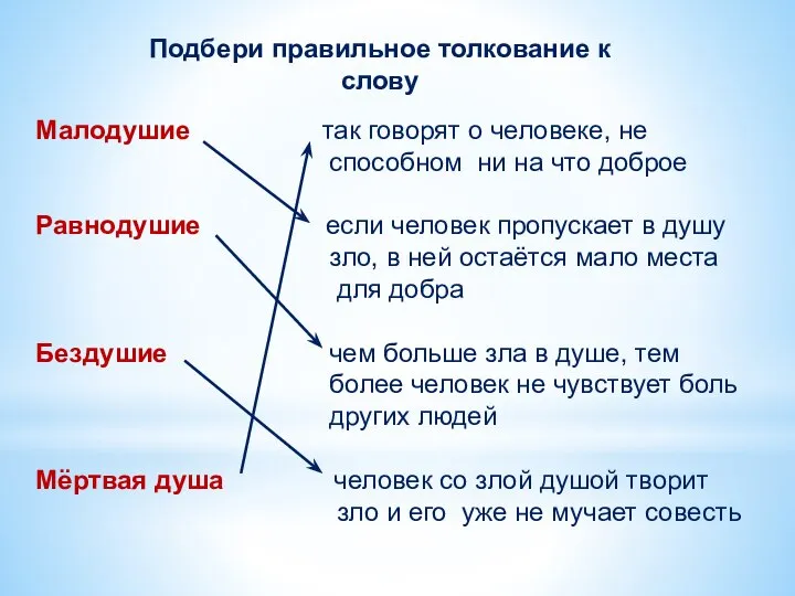 Малодушие так говорят о человеке, не способном ни на что доброе