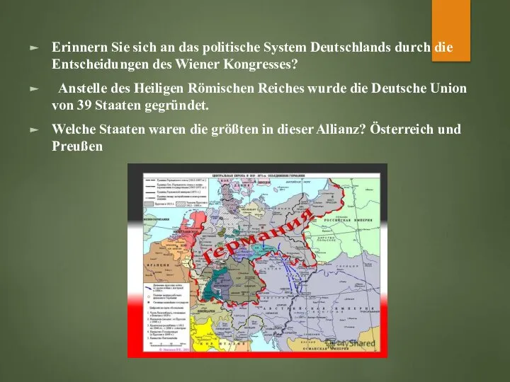 Erinnern Sie sich an das politische System Deutschlands durch die Entscheidungen