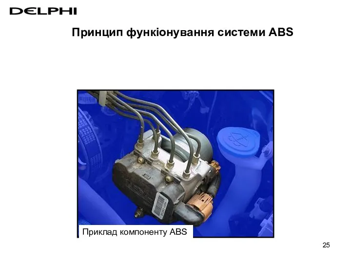 Принцип функіонування системи ABS Приклад компоненту ABS