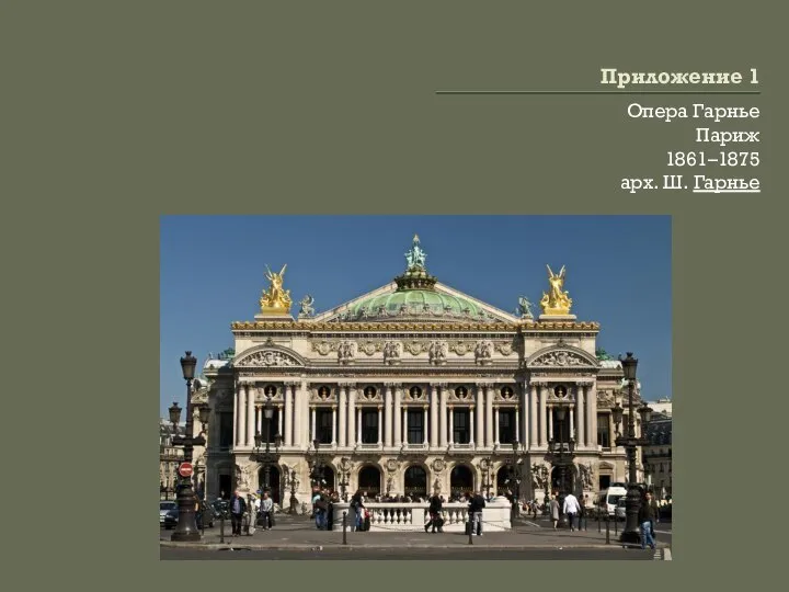 Приложение 1 Опера Гарнье Париж 1861–1875 арх. Ш. Гарнье