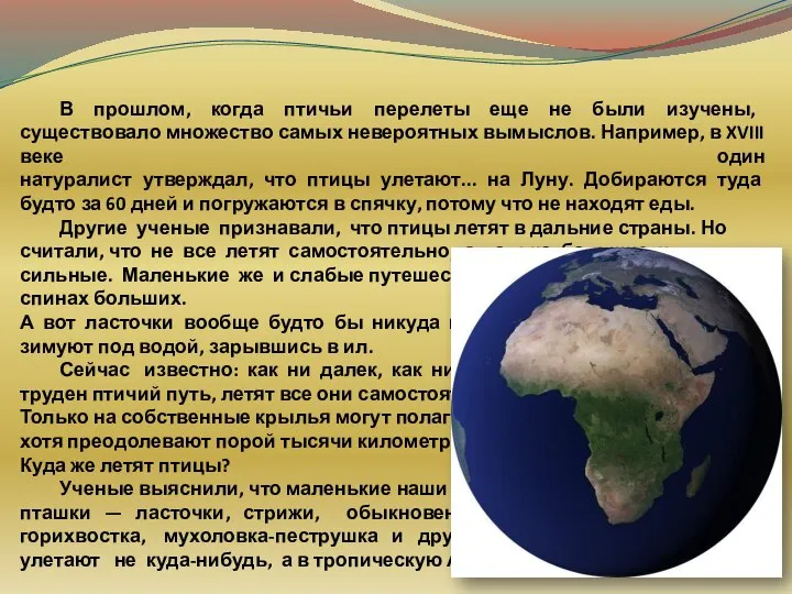 В прошлом, когда птичьи перелеты еще не были изучены, существовало множество