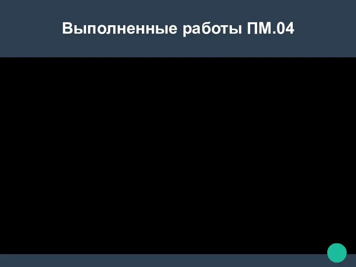 Выполненные работы ПМ.04