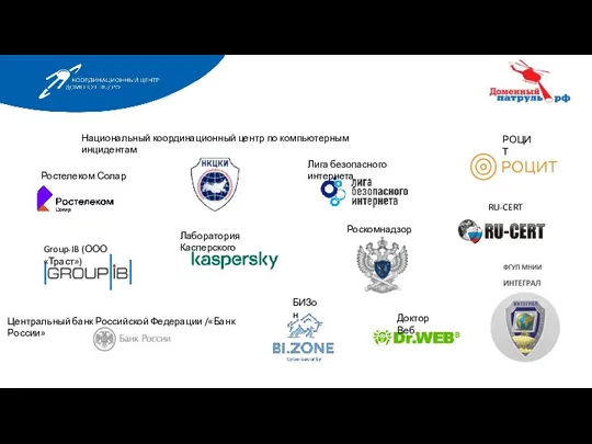 Роскомнадзор Национальный координационный центр по компьютерным инцидентам Центральный банк Российской Федерации