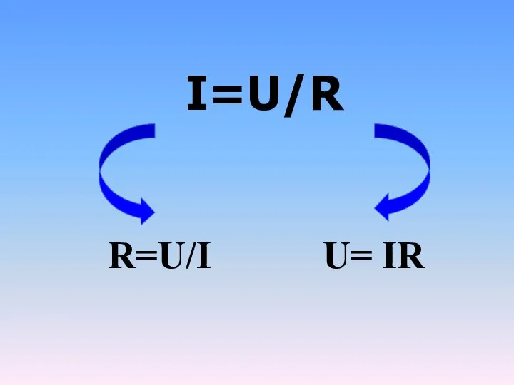 I=U/R R=U/I U= IR