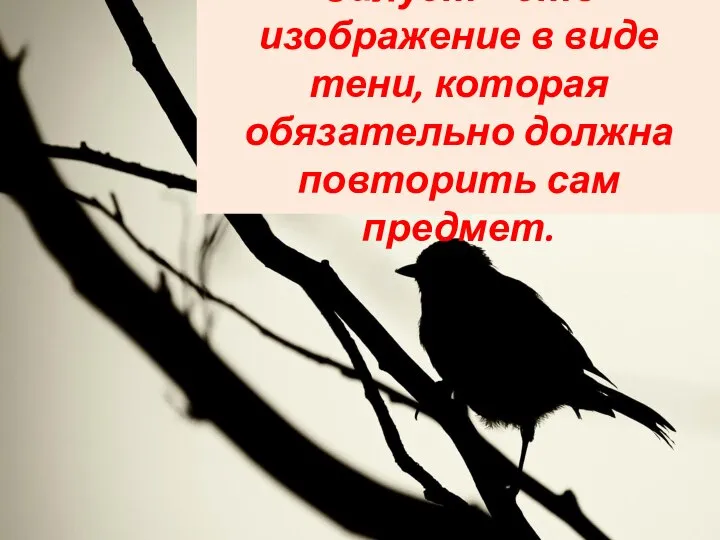 Силуэт – это изображение в виде тени, которая обязательно должна повторить сам предмет.