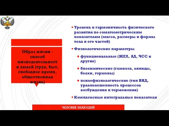 Оценка количества индивидуального здоровья Уровень и гармоничность физического развития по соматометрическим