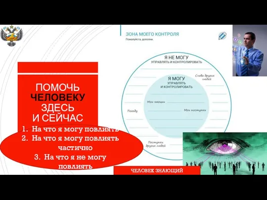 ПОМОЧЬ ЧЕЛОВЕКУ ЗДЕСЬ И СЕЙЧАС На что я могу повлиять На