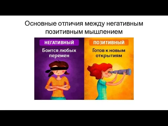 Основные отличия между негативным позитивным мышлением