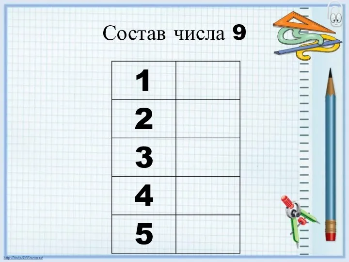 Состав числа 9