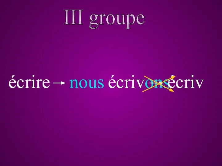 III groupe écrire nous écriv ons écriv